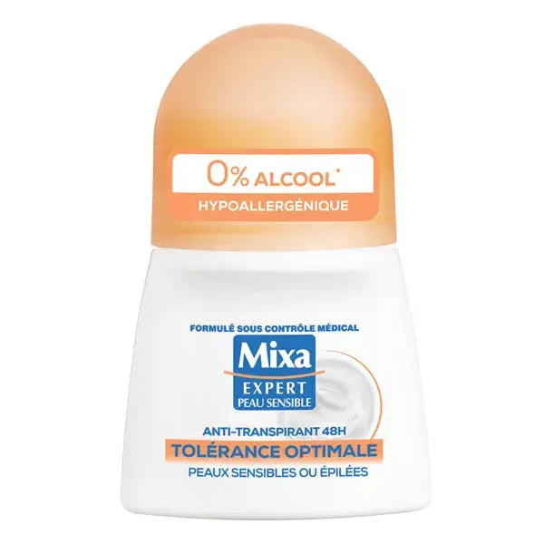 Mixa Corps Déodorant Tolérance Optimale Anti-Transpirant Roll-On 48h 50ml