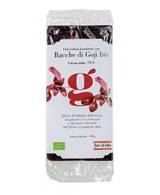 Fior di Loto Tavoletta Cioccolato Fondente Bio Con Bacche di Goji 90 g