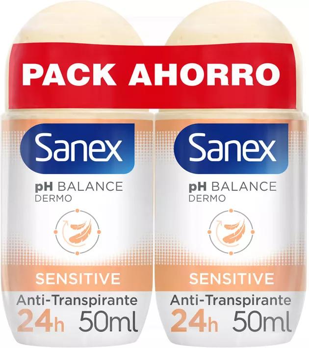 Sanex pH Balance Dermo Sensitive Desodorizante Roll-On Pele Sensível 2x50 ml