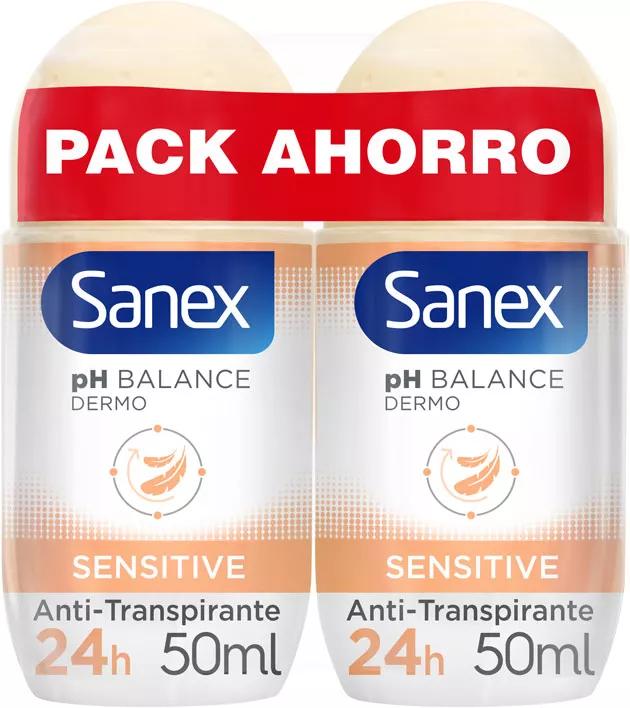 Sanex pH Balance Dermo Sensitive Deodorant Roll-On Gevoelige Huid 2x50 ml