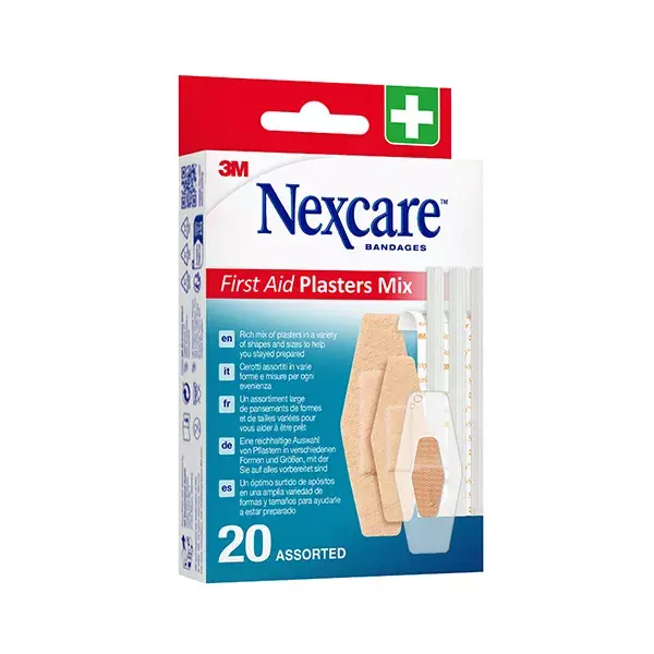 Nexcare™ Pansements Premiers Soins Mixtes Assortiment 20 Boîte