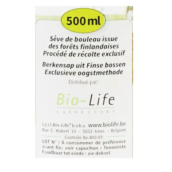 Be-Life Sève de Bouleau Bio 500ml