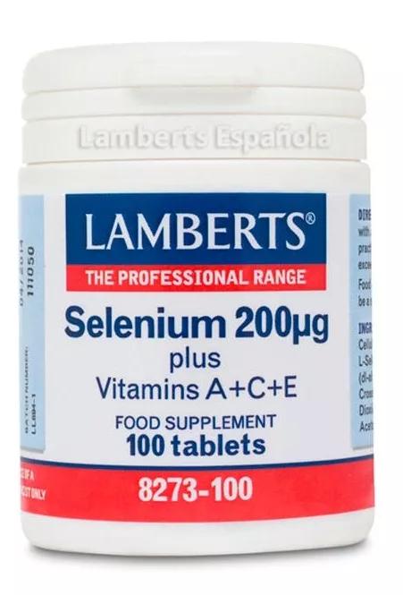 Lamberts Selenio 200µg + Vitaminas A+C+E 100 Comprimidos