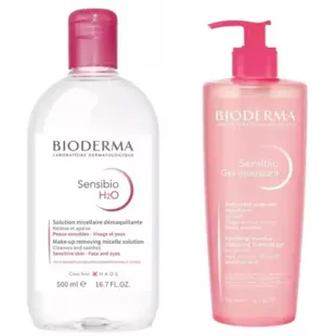 Bioderma Sensibio H2O Mizellenwasser 500 ml + Moussing-Gel 500 ml