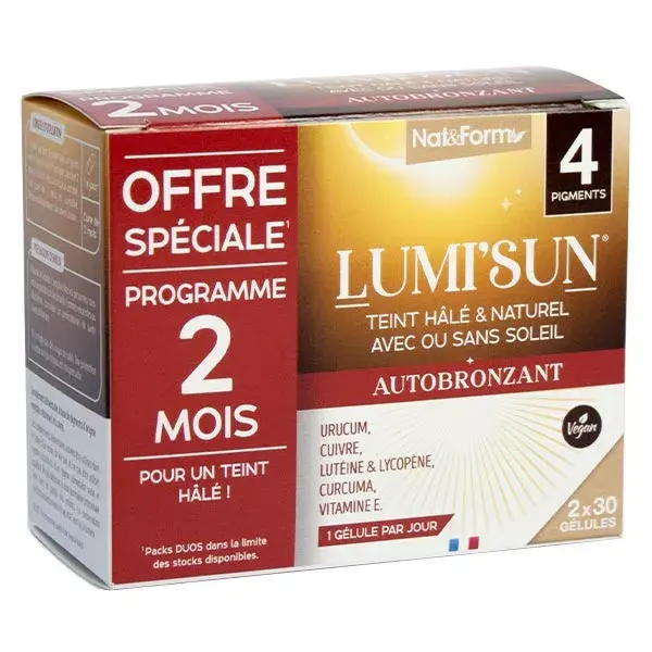 Nat & Form Lumi'Sun Self-Tanning Duo 60 capsules