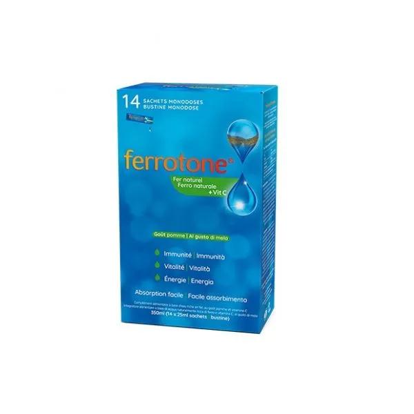 Ferrotone Apple Integratore di Ferro Con Vitamina C 14 Bustine