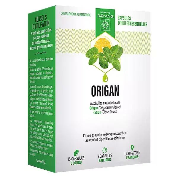 Dayang Food Supplement Oregano Organic Essential Oils 15 capsules