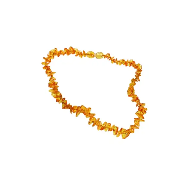 Nildor Collar de Ámbar Bebé Perlas Chips Dorados 33cm Ref A300