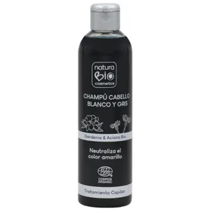 Naturabio Cosmetics Shampoo for White and Gray Hair Gardenia &amp; Cornflower 250 ml