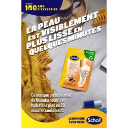 Scholl Masque Pieds Nourrissant au Miel de Manuka - 1 paire