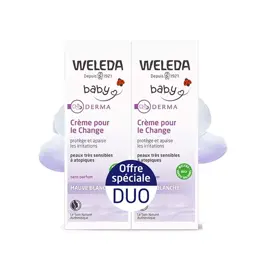 Weleda Bébé Mauve Blanche Crème pour le Change Bio Lot de 2 x 50ml