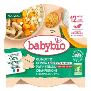 Babybio Quinotto Végétal Quinoa Zucca Verde, Formaggio, Funghi Bio 230g
