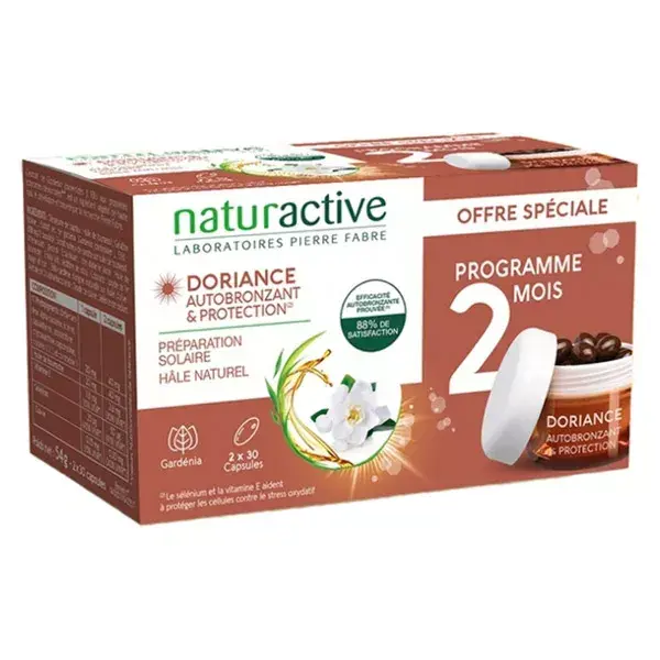 Naturactive Doriance Autoabbronzante e Protezione Lotto di 2 x 30 capsule