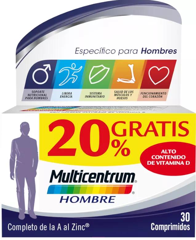 Centrum Homem Multivitamínico e Multimineral 30 comprimidos 20% GRÁTIS