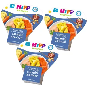 HiPP Zanahorias y Patatas con Salmón Salvaje +1 Año 3x250 gr