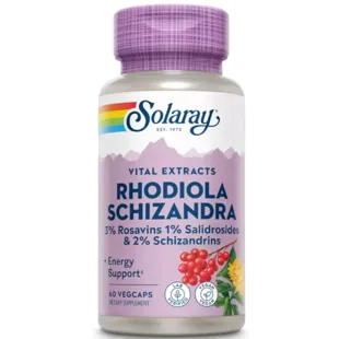 Solaray Schizandra e Rhodiola 500 mg 60 cápsulas vegetais