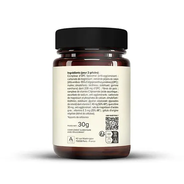 A-Lab OPC Raisin Liposomal 200mg - Antioxydant, Circulation, Coeur, Peau - 60 gélules