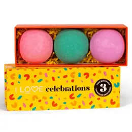 I LOVE Celebrations Coffret 3 Bombes de Bain