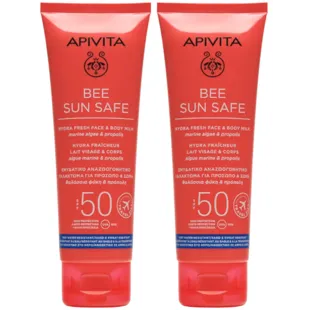 Apivita Bee Sun Safe Leche Solar Cara y Cuerpo SPF50 2x100 ml