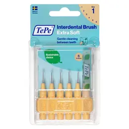 TePe Brossette Interdentaire Extra Souple Eco-Responsable Orange Pastel ISO 1 / 0.45mm 6 brossettes