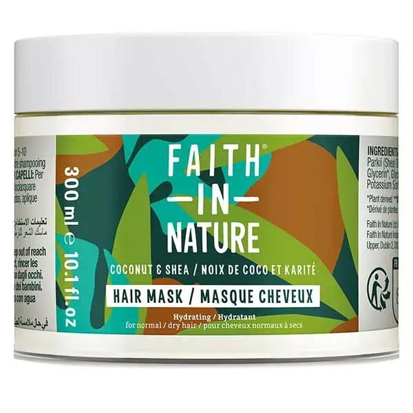 Faith in Nature - Masque cheveux coco et beurre de karité 300ml