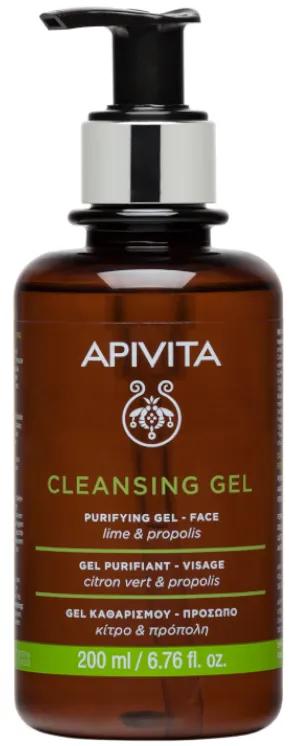 Apivita Gel Nettoyant Visage Propolis et Citron Vert 200ml