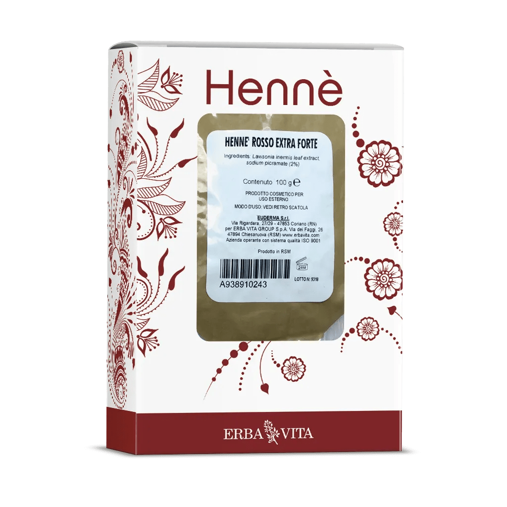 Erba Vita Henné Color Tintura Capelli Rosso Naturale Extra Forte 100 g