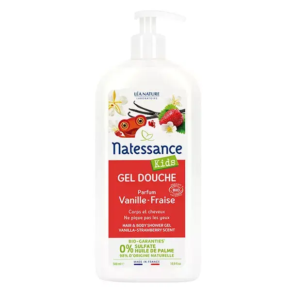 Natessance organici Kids shampoo doccia fragola vaniglia 500 ml