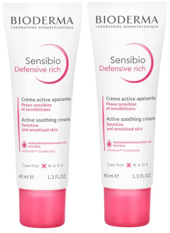 Bioderma Sensibio Defensieve Rijke Crème 2x40 ml