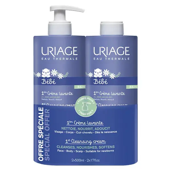 Uriage Bébé Duo Crema Detergente 2x500ml