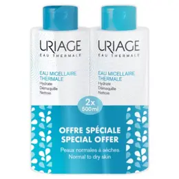 Uriage Eau Micellaire Thermale Peau Normale à Sèche Lot de 2 x 500ml