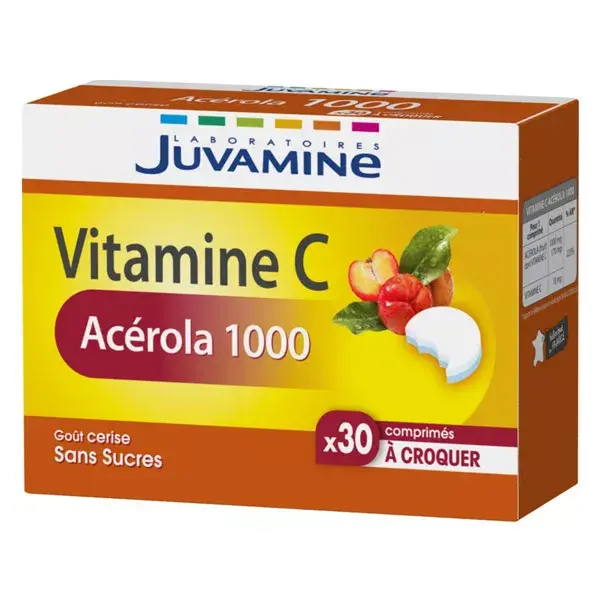 Juvamine Vitamin C Acérola 1000 30 Chewable Tablets