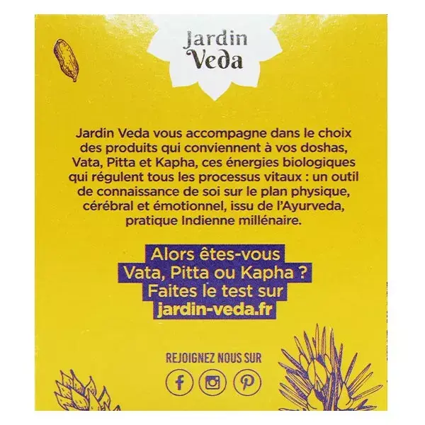 Jardin Veda Plaisirs d'Ayurveda Chaleur Chaï Bio 20 infusettes