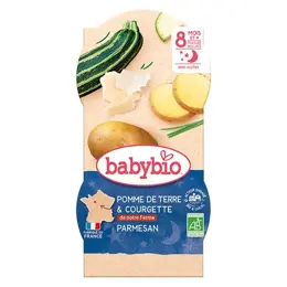 Babybio Repas Soir Bol Pomme de Terre Courgette +8m Bio 2 x 200g