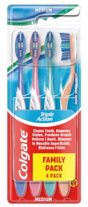 Colgate Triple Action Medium Brush 4 units