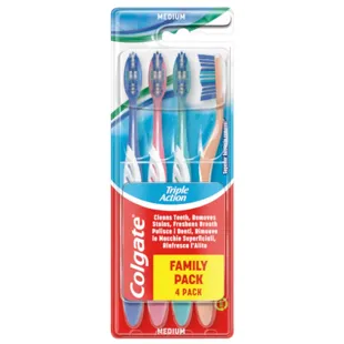 Colgate Triple Action Medium Brush 4 unités