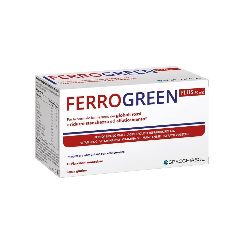 Specchiasol Ferrogreen Plus Integratore di Ferro 10 Flaconcini