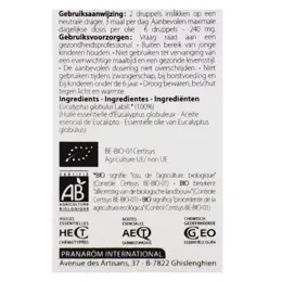 Pranarom Huile Essentielle Bio Eucalyptus Globuleux 10ml