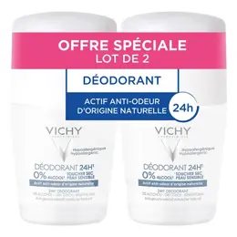 Vichy Déodorant 24h Toucher Sec Roll-On Lot de 2 x 50ml