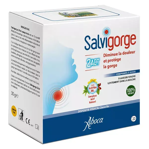Aboca Salvigorge 2ACT 20 comprimés