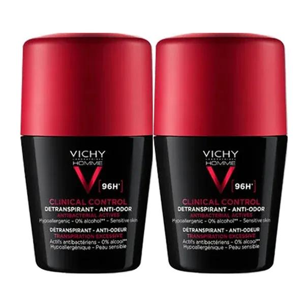 Vichy Homme Clinical Control Desodorante 96h Roll-on 50ml Lote de 2 x 50ml