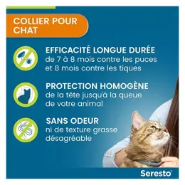 Seresto Chat Collier Anti-Puces et Anti-Tiques 2 unités