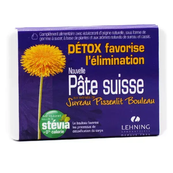 Lehning Pâte Suisse Détox Saúco Diente de León Abedul - 40 Gominolas