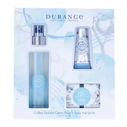 Coffret Parfumé Coton Musc 2023 Eau fraîche 100 mL, Savon 125 gr, Crème mains 30 mL