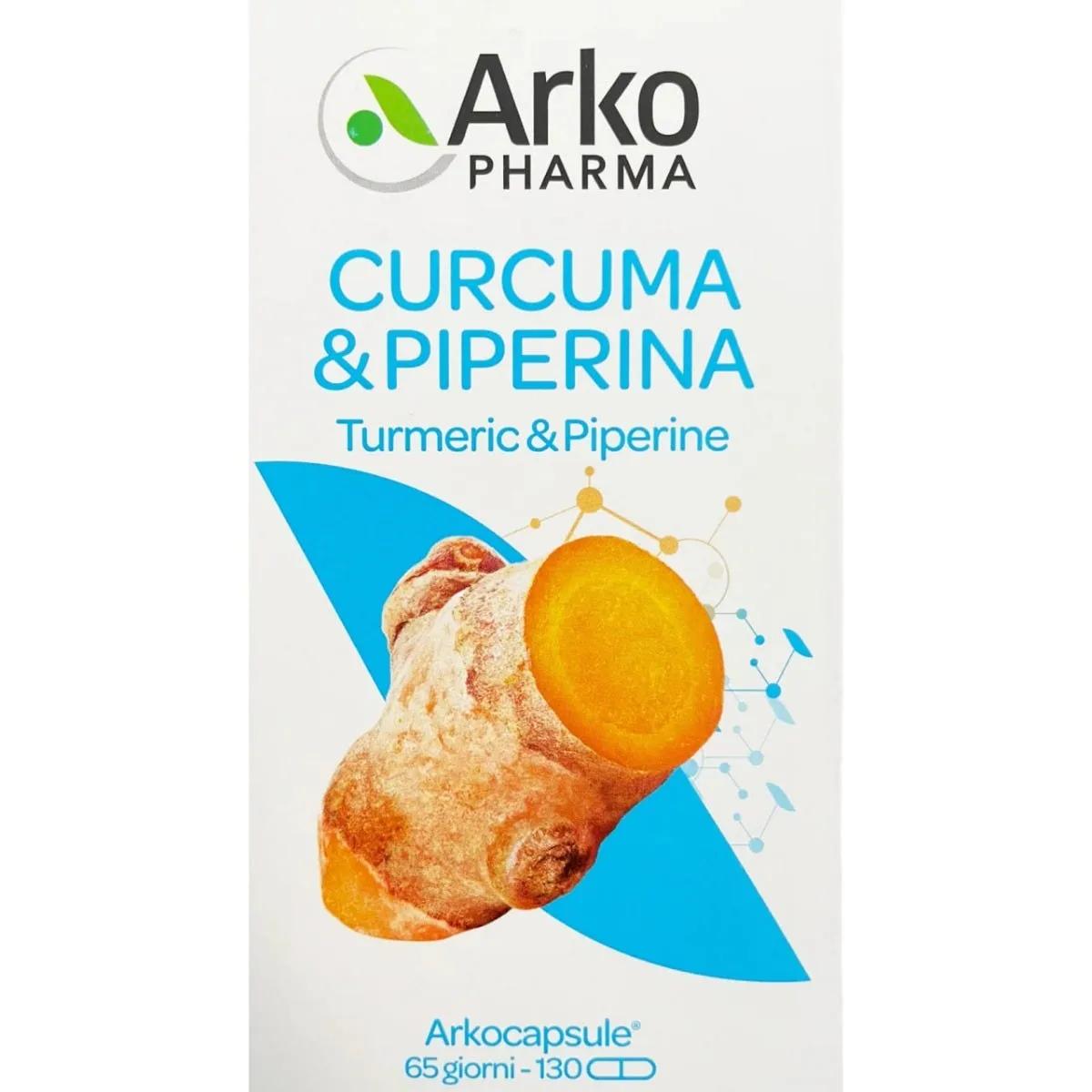 Arkocapsule Curcuma + Piperina Bio Integratore Per Articolazioni 130 Capsule