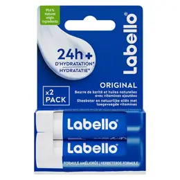 Labello Stick Soin des Lèvres Hydratant Huiles naturelles Original Lot de 2 x 4,8g