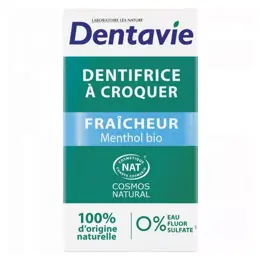 Dentavie Dentifrice à Croquer Fraîcheur Menthol Bio 60 comprimés