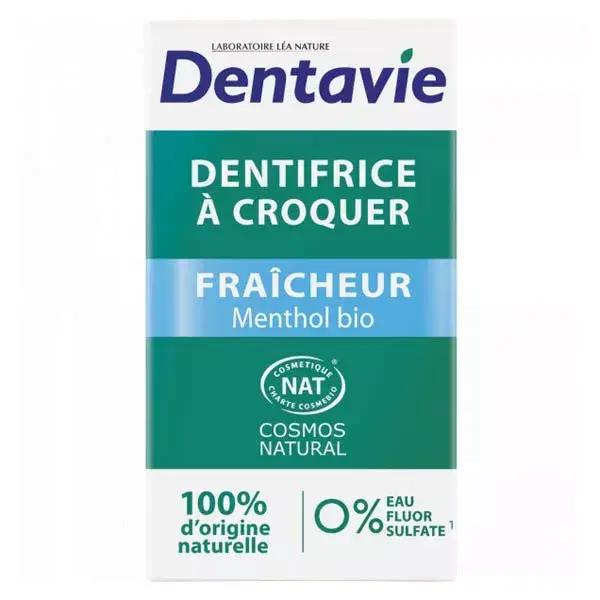 Dentavie Dentifrice à Croquer Fraîcheur Menthol Bio 60 comprimés