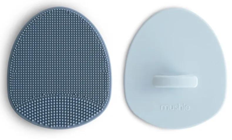 Brosses pour croûtes de lait Mushie solides T.Winds/Pervenche 2 pièces