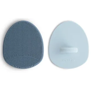 Mushie Cradle Cap Brushes Solid T.Winds/Periwinkle 2 pcs